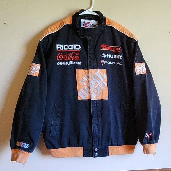 Home Depot Winston Cup NASCAR Jacket Racing Chase Goodyear Coke Husky Size Large - Picture 2 of 12